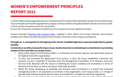 Societe Generale – Women’s Empowerment Principle’s Report 2021